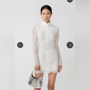 Sau Lee Raine Lace Mini Dress white